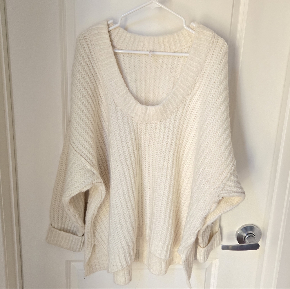 Free People Ivory Brookside Tunic Sweater Sz S